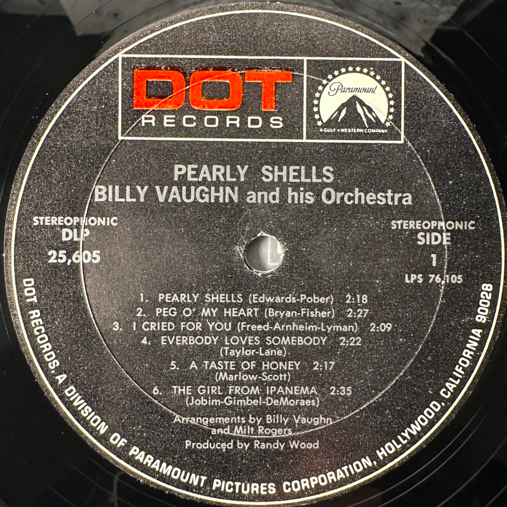 Billy Vaughn ‎– Pearly Shells (США)