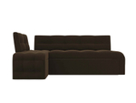 Диван кухонный угловой Люксор левый угол, Коричневый, Микровельвет, 28603L