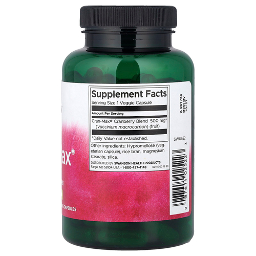 Swanson, Cran-Max®, 500 мг, 120 растительных капсул