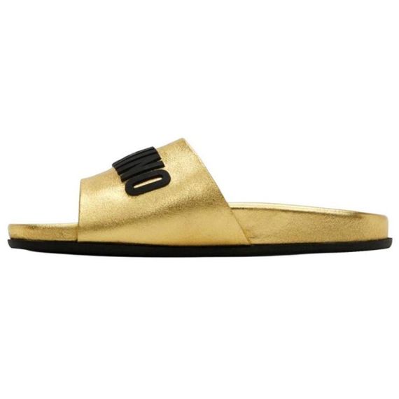 Moschino Leather Slide 'Gold'
