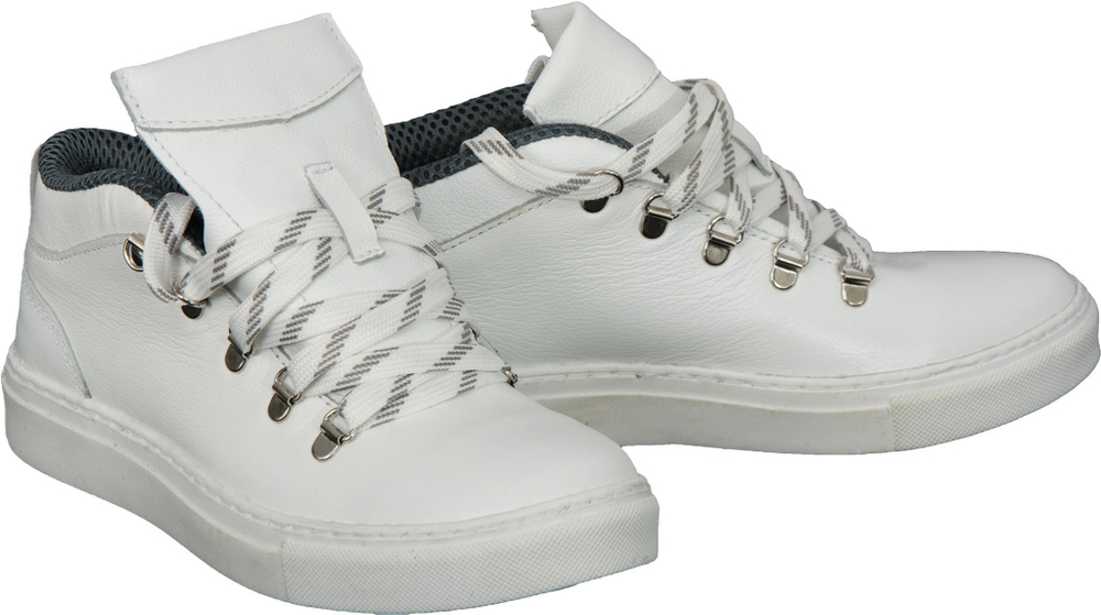 Полуботинки мужские "Беркли" белые на белой подошве