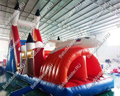 Коммерческий надувной батут "Ракета на взлёте" 14*4*7 м