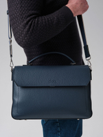 Мужская кожаная сумка Levi DBR 7115 насыщенный синий