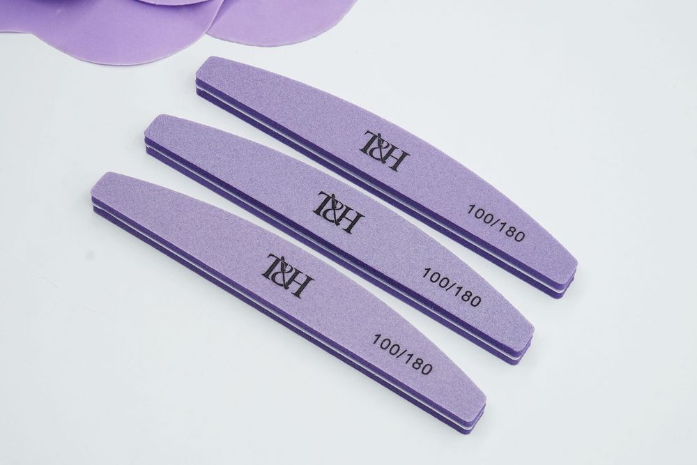 Пилка для ногтей T&amp;H 100/180 Фиолетовая