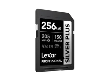 Карта памяти  Lexar Professional SILVER PLUS SDXC 256GB UHS-I U3 V30 C10, R/W 205/150 МБ/с