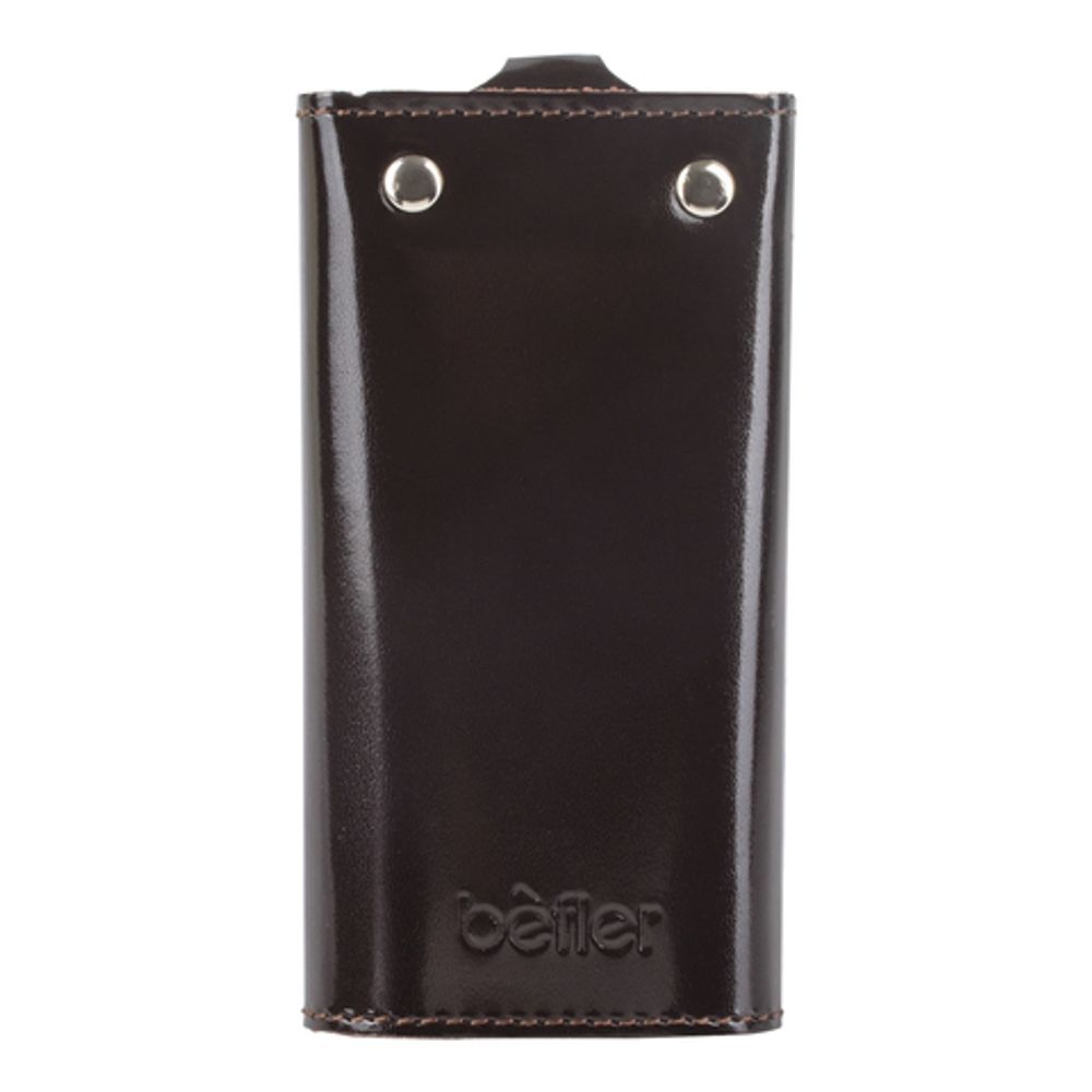 Футляр для ключей BEFLER "Classic", натуральная кожа, две кнопки, 60x110х15 мм, коричневый, KL.3.-1