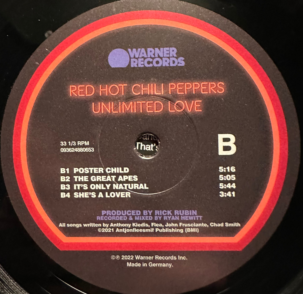 Red Hot Chili Peppers - Unlimited Love 2LP (Германия 2022г.)