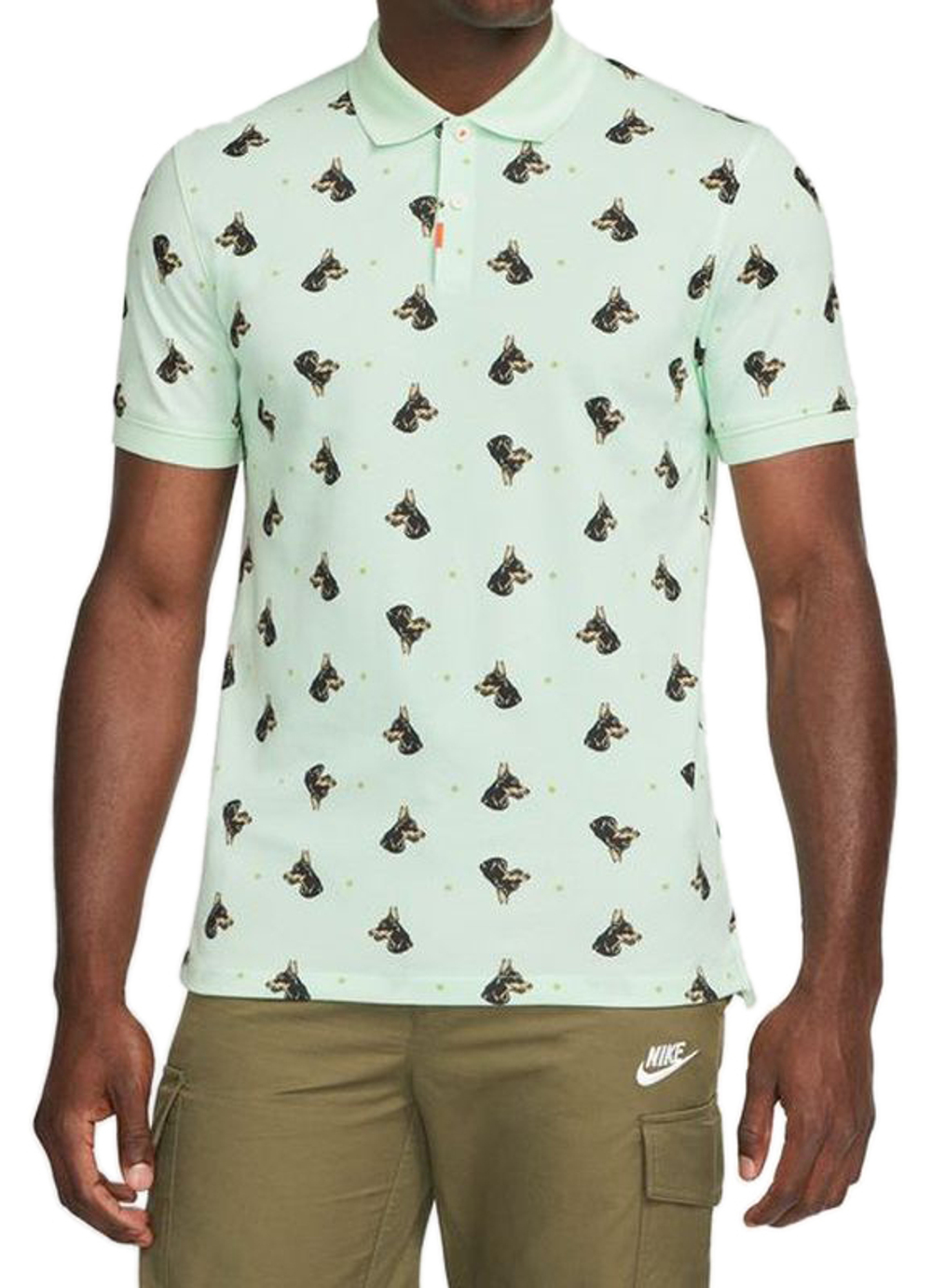 Мужское теннисное поло Nike Print Slim Polo - Мятный