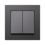 ATLASDESIGN 2-клавишный ВЫКЛЮЧАТЕЛЬ, сх.5, 10АХ, в сборе, БАЗАЛЬТ