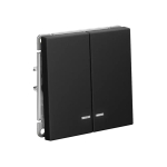 ARTGALLERY 2-клавишный ВЫКЛЮЧАТЕЛЬ с подсветкой, сх.5а, 10АХ, механизм, КАРБОН