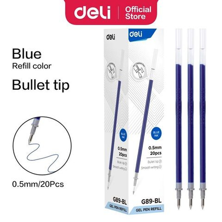 Стержень гелевый Deli пулевидный, синий, 0,5мм, для E6600S, EG81,EG90, EG85, EG65, EG64, EG15, EG31