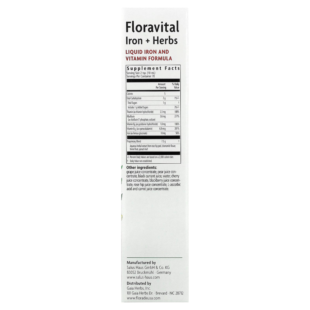 Floradix, Floravital®, железо и травы, 700 мл (23,7 жидк. Унции)