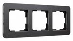 Рамка на 3 поста Werkel Platinum (черный алюминий) W0032608