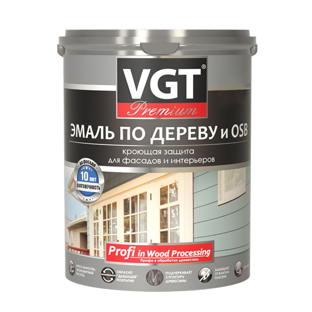 Эмаль по дереву и OSB VGT Premium, 1 кг, шоколадная, 249895