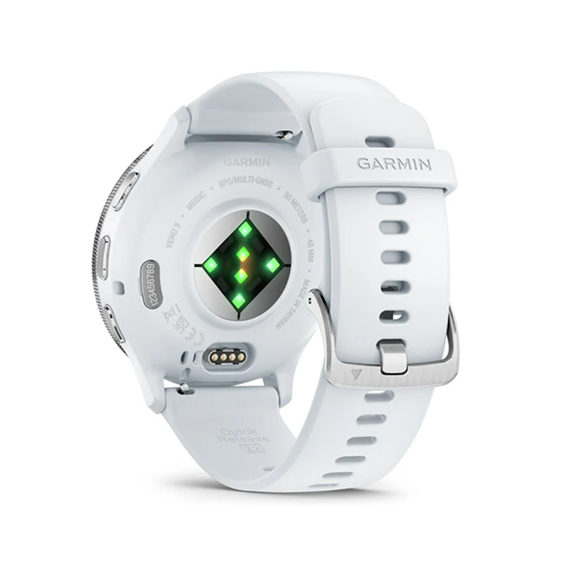 Garmin Venu 3 45 мм Серебряный безель, белый камень (010-02784-00)