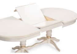 Деревянный стол Дейвер 160(220)х100х76 слоновая кость / золото