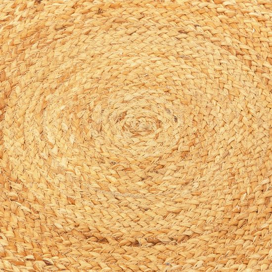 Ковер из джута круглый с вставками белого цвета из коллекции ethnic, 120см