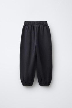 ZARA ФЛИСОВЫЕ БРЮКИ BALLOON С НАДПИСЬЮ, АНТРАЦИТОВО-СЕРЫЙ