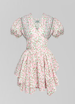 Платье AiZmode 11 короткое в цветок со шнуровкой на спине и пышной юбкой