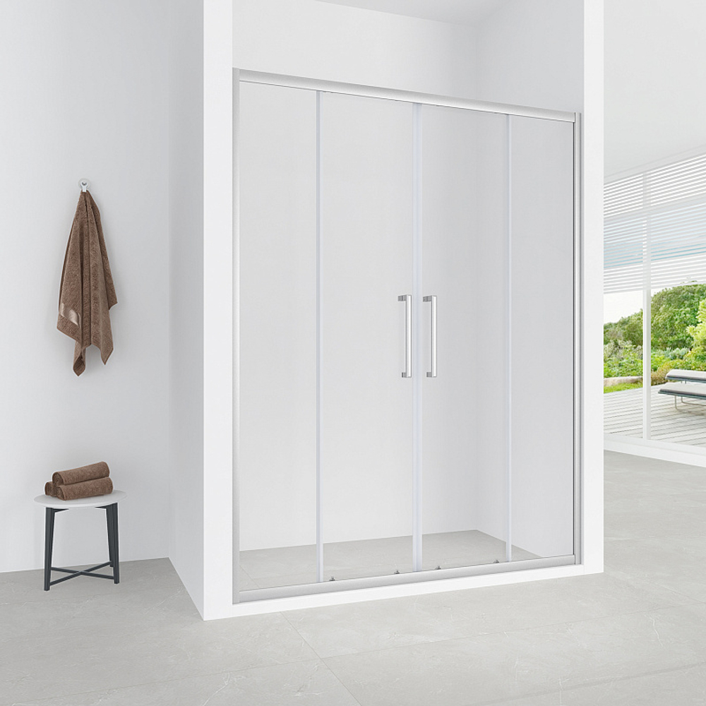 Душевая дверь Loranto раздвижная 170х190, толщина полотна 6мм , цвет профиля сатин