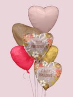 Шар (19''/48 см) Сердце, С Днем Рождения (бохо), 1 шт.