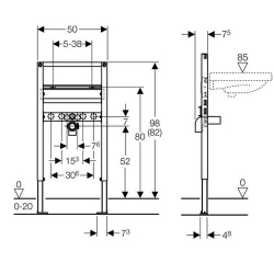 Инсталляция для умывальника GEBERIT Duofix 111.490.00.1 схема