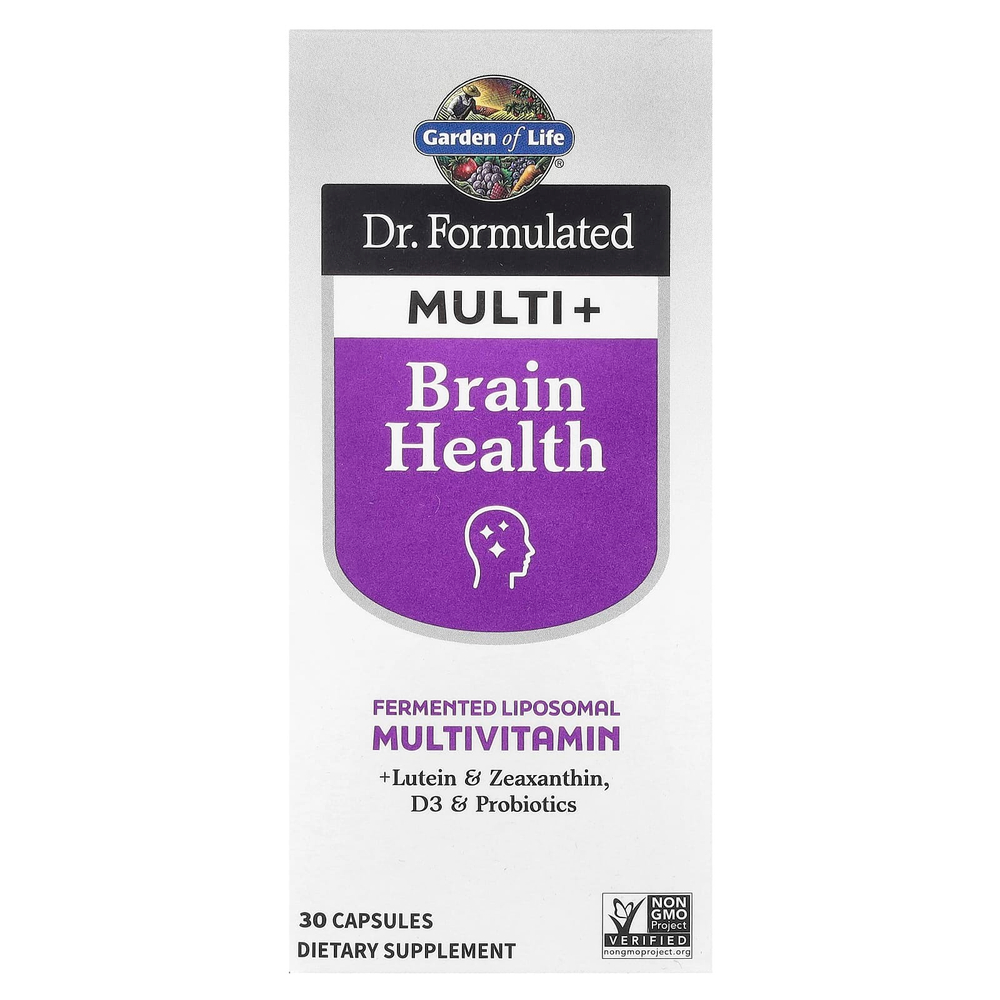 Garden of Life, Компания Dr. Formated Multi +, здоровье мозга, 30 капсул