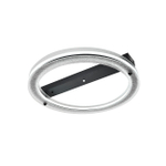 Потолочный светодиодный светильник 95Вт, 7200лм, 3000-6000K, Ra>80, плавная регулировка мощности, изменение цветовой температуры, пульт, металл/акрил, черный/прозрачный