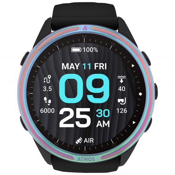 Компьютер-декомпрессиометр подводный Atmos Mission 3 черный/иридиум