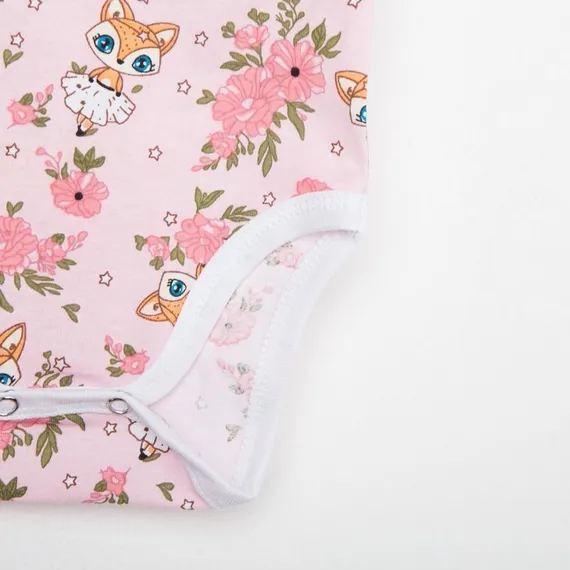 Боди детское, цвет розовый/лиса, рост 62 см