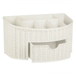 Органайзер ВЯЗАНИЕ с ящиком белый ротанг
