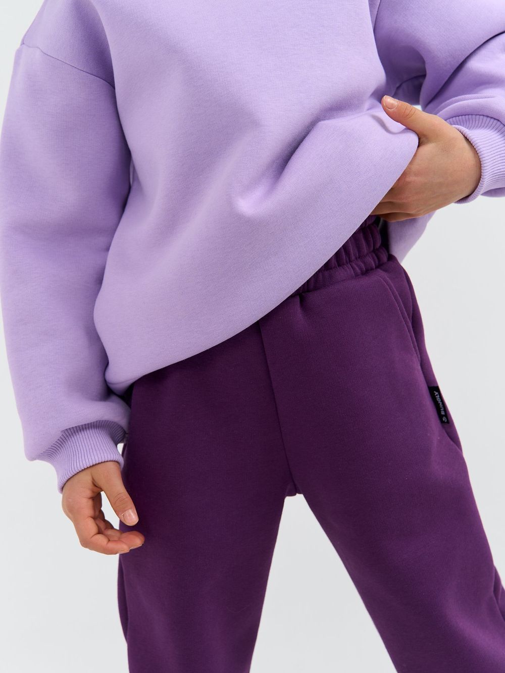 Джоггеры "Фиалка" с карманами утепленные