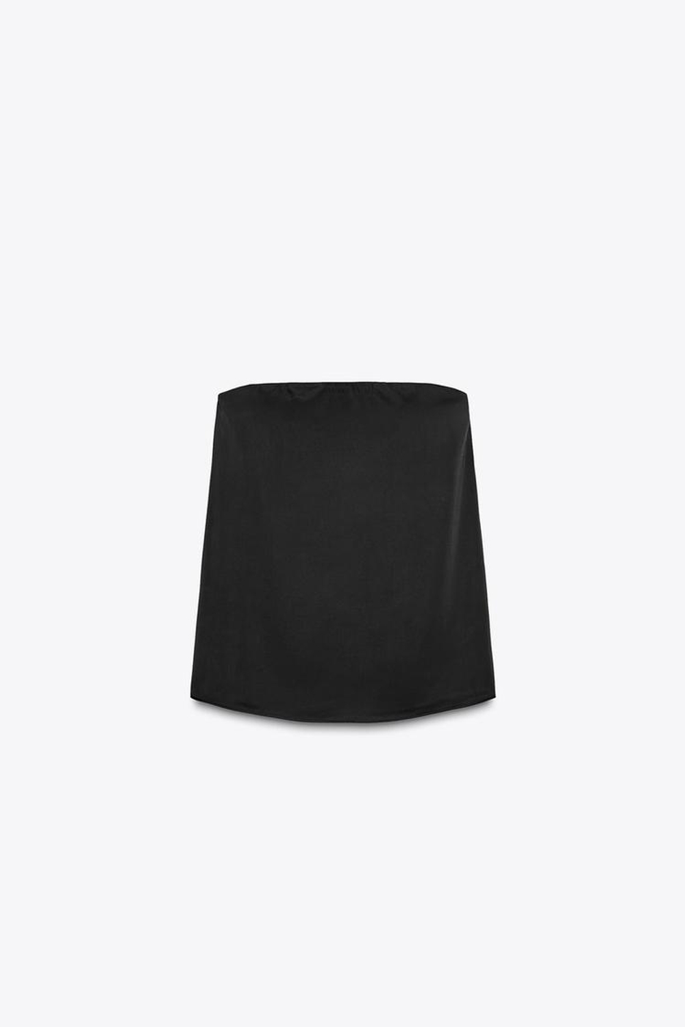 ZARA АТЛАСНЫЙ ТОП БЕЗ БРЕТЕЛЕЙ, ЧЕРНЫЙ