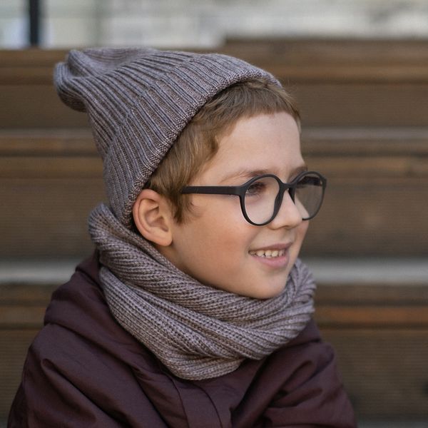 Шапка Серо-Коричневый Меланж - фото 2