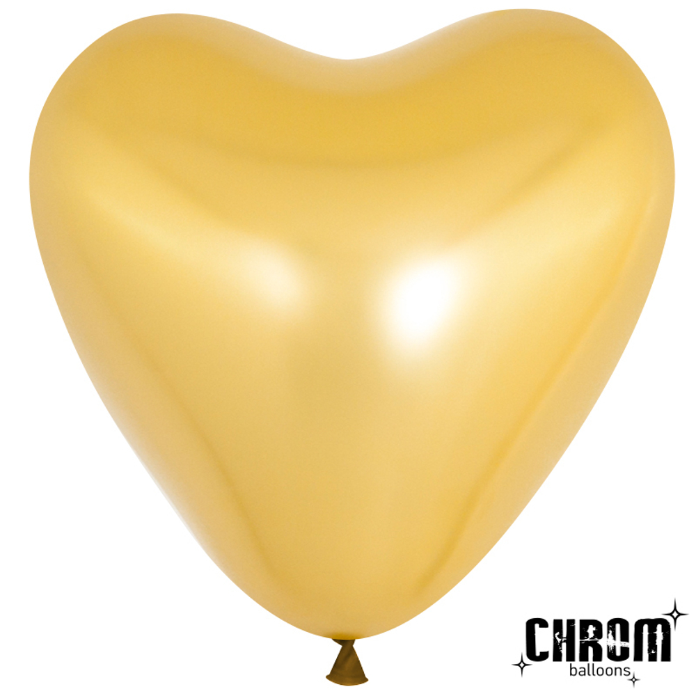 Сердце (10''/25 см) Золото, хром