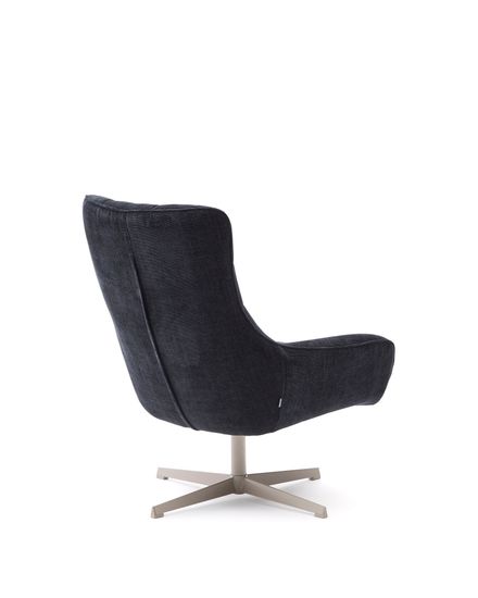 Teryl Кресло из шенилла синего цвета с серым металлом Испания 