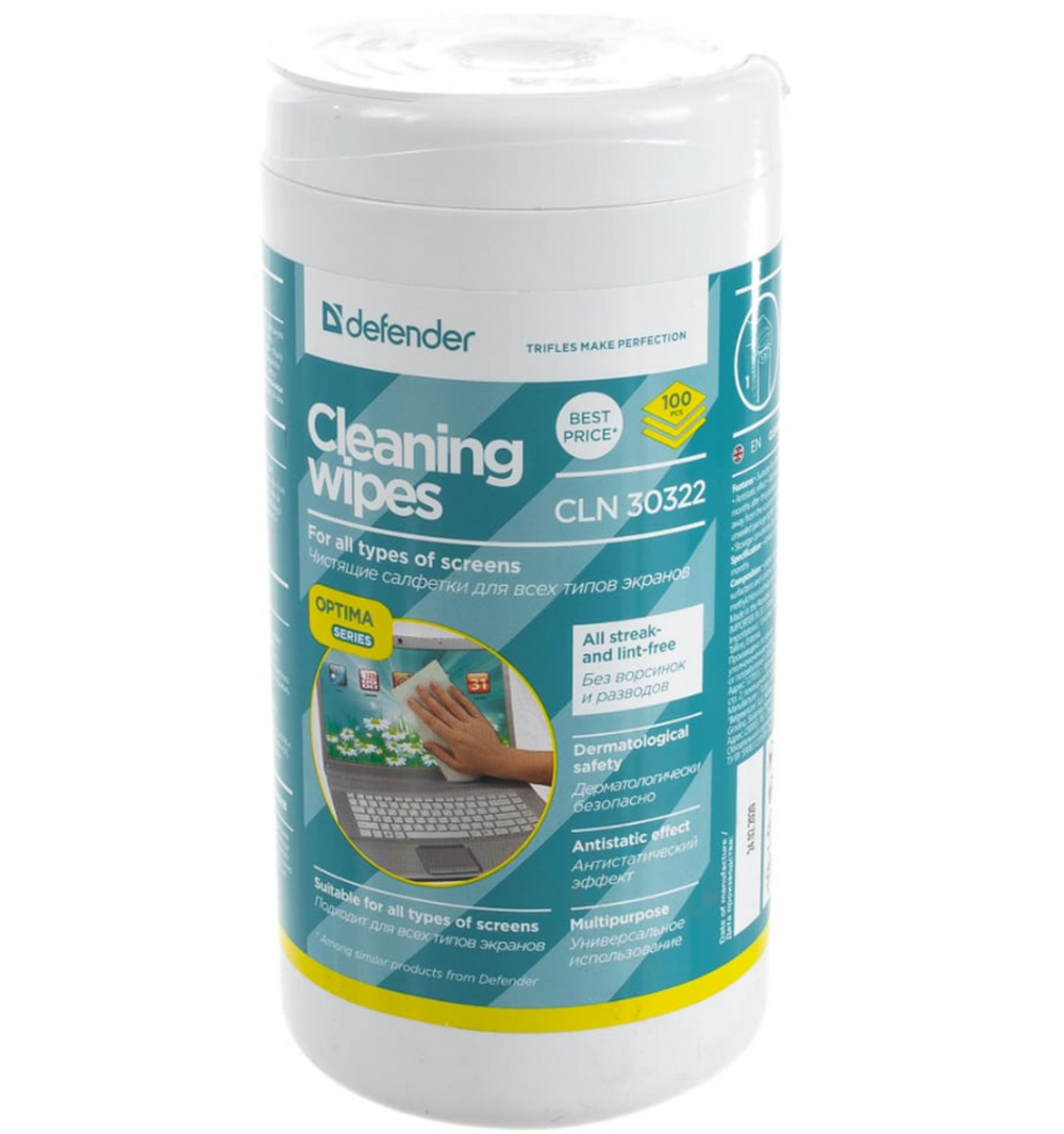 Салфетки для Мониторов Defender CLN 30322 (туба 100шт)