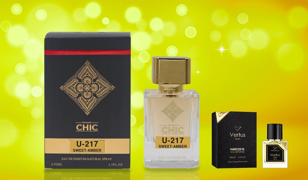 Стойкий парфюм Chic U-217 Sweet Amber edp unisex 50 ml. (Vertus Narcos'is)