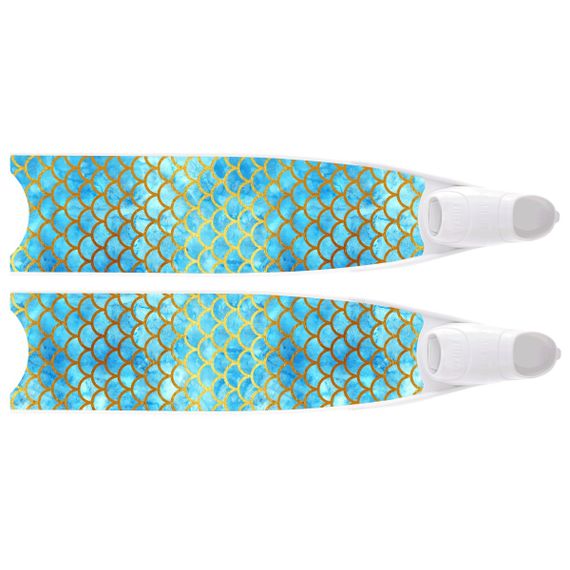 Лопасти Leaderfins Mermaid Blue Semi-Transparent стеклотекстолитовые 20° белая отбортовка