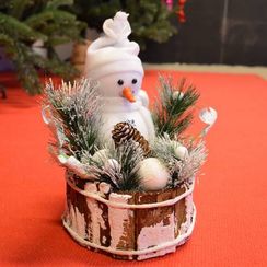 Настольная композиция Снеговик с шишками 18 х 27 см. (XR-9)