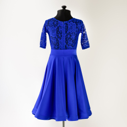 платье для танцев с гипюром