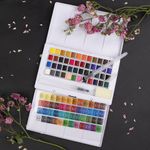 Акварель художественная кюветы НАБОР 48 цветов по 3,5 г, пластиковый кейс, BRAUBERG ART CLASSIC, 191772