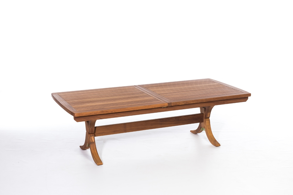 LOTUS Стол обеденный деревянный раздвижной, массив ироко