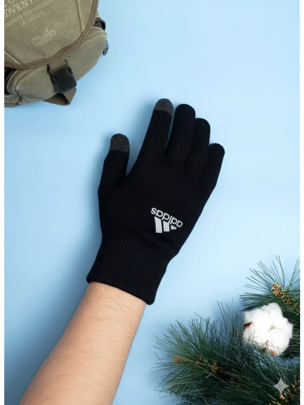 Перчатки зимние трикотажные тёплые сенсорные универсальные
