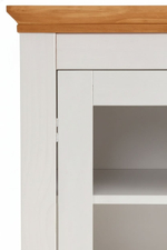 Шкаф витрина, 84х35х180, Ландхаус, буфет для кухни, шкаф для посуды, из массива дерева, с ящиком, Dipriz