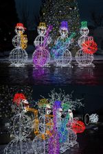 светодиодные снеговики музыканты, фигуры новогодние