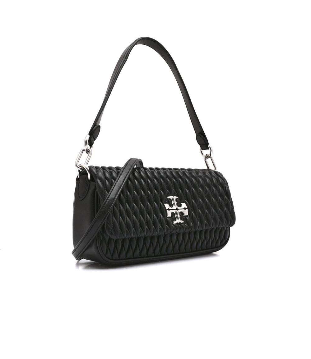 кожаная сумка через плечо kira ruched TORY BURCH - черный(137266)