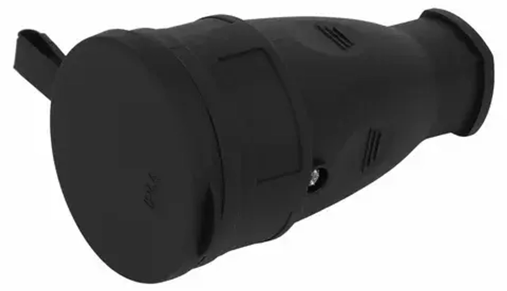 Розетка переносн. R8-B-IP44 ЭРА Разъём каучуковый c/з прямой 16A IP44 черный Б0044541
