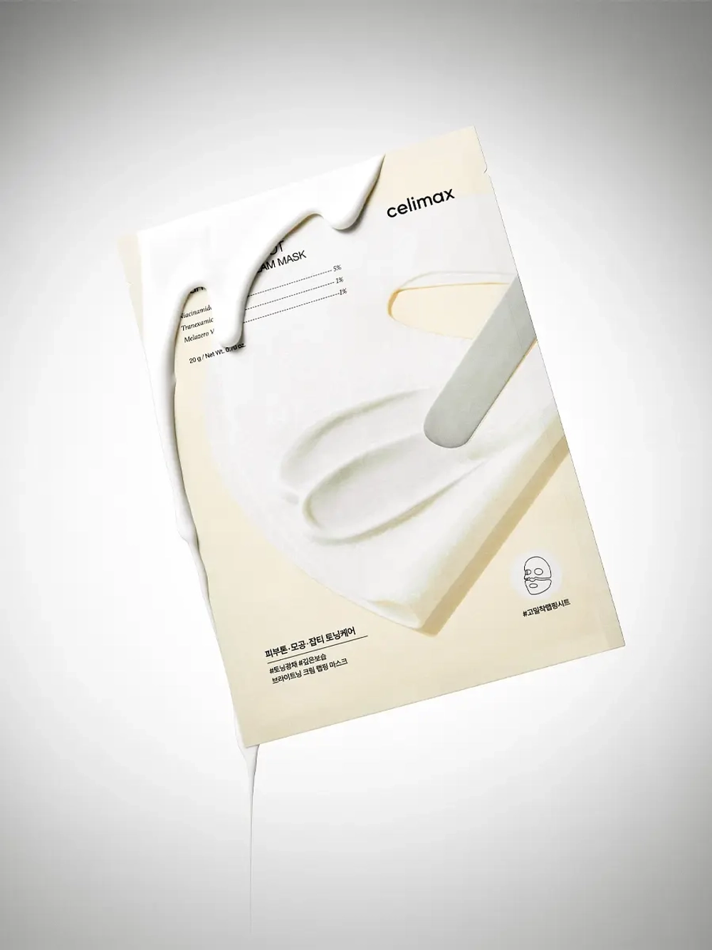 Celimax Осветляющая кремовая маска с ниацинамидом и керамидами Pore+Dark Spot Brightening Cream Mask 20 гр х 4 шт