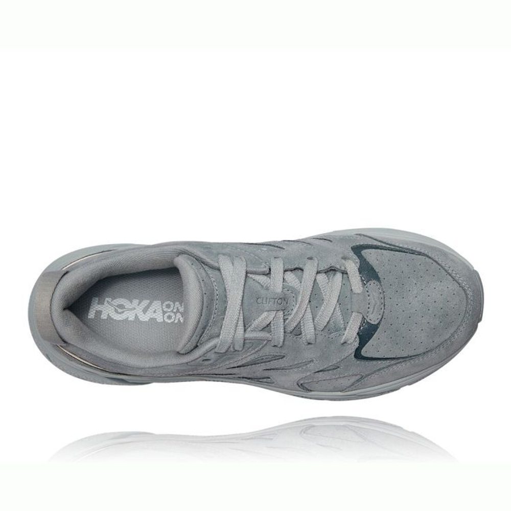 Кроссовки мужские HOKA M CLIFTON L SUEDE Grey Mist / Misty Blue